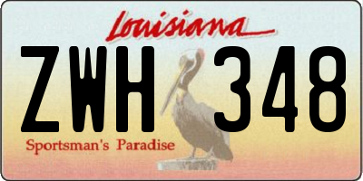 LA license plate ZWH348