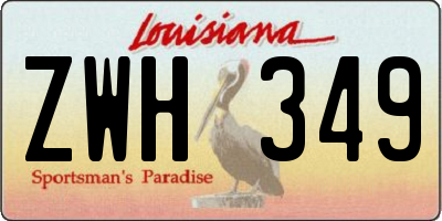 LA license plate ZWH349