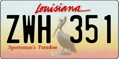 LA license plate ZWH351