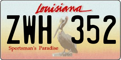 LA license plate ZWH352