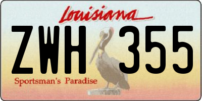 LA license plate ZWH355