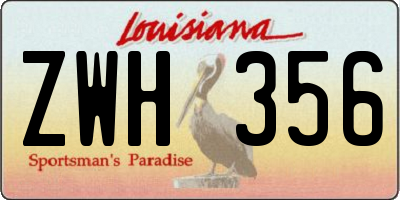 LA license plate ZWH356