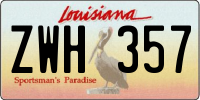 LA license plate ZWH357