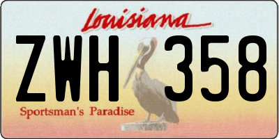 LA license plate ZWH358