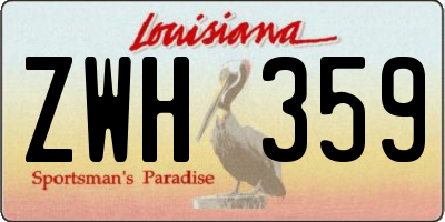 LA license plate ZWH359