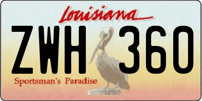 LA license plate ZWH360
