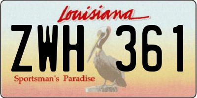 LA license plate ZWH361