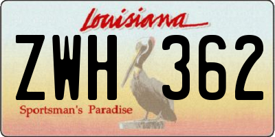 LA license plate ZWH362