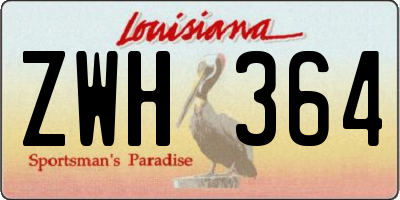 LA license plate ZWH364