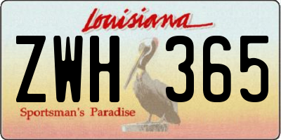 LA license plate ZWH365
