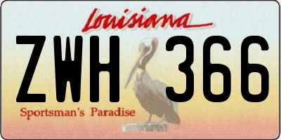 LA license plate ZWH366
