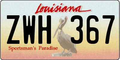 LA license plate ZWH367