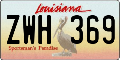 LA license plate ZWH369