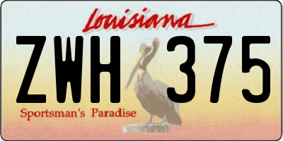 LA license plate ZWH375