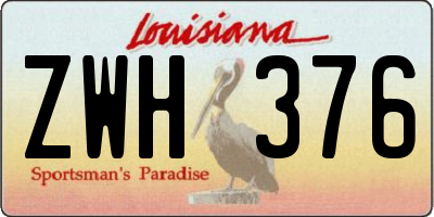 LA license plate ZWH376