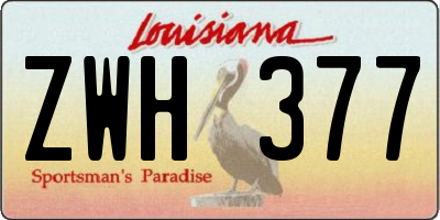LA license plate ZWH377