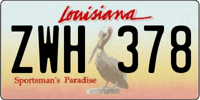 LA license plate ZWH378