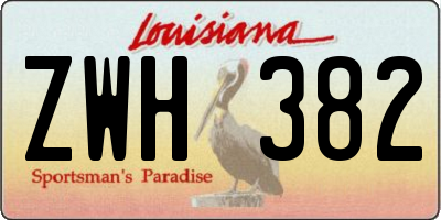 LA license plate ZWH382