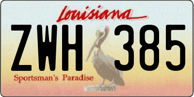 LA license plate ZWH385