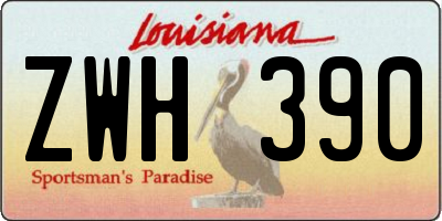 LA license plate ZWH390