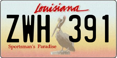 LA license plate ZWH391