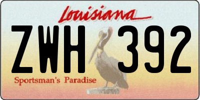 LA license plate ZWH392