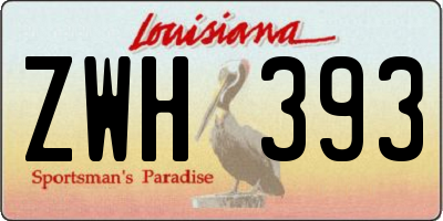 LA license plate ZWH393