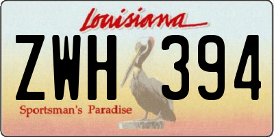 LA license plate ZWH394