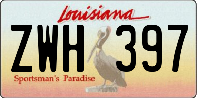 LA license plate ZWH397