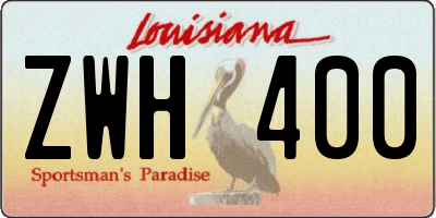 LA license plate ZWH400