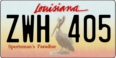 LA license plate ZWH405