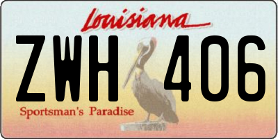 LA license plate ZWH406