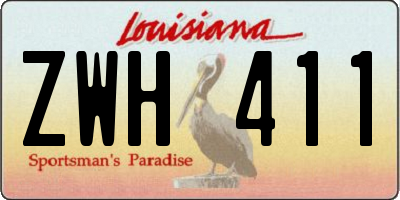 LA license plate ZWH411