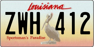 LA license plate ZWH412