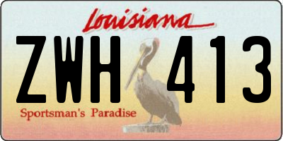 LA license plate ZWH413