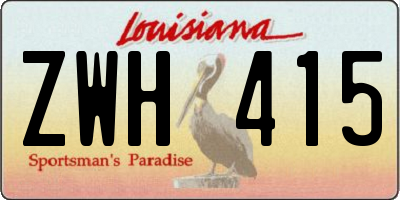 LA license plate ZWH415