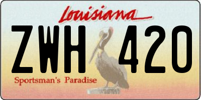 LA license plate ZWH420