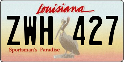 LA license plate ZWH427