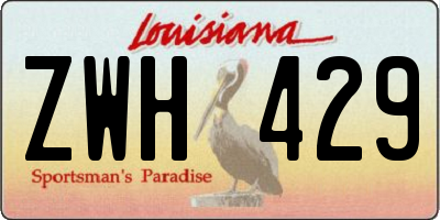 LA license plate ZWH429