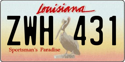 LA license plate ZWH431
