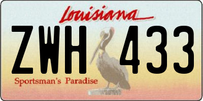 LA license plate ZWH433