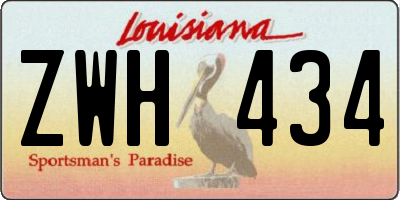 LA license plate ZWH434