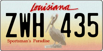 LA license plate ZWH435