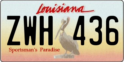 LA license plate ZWH436