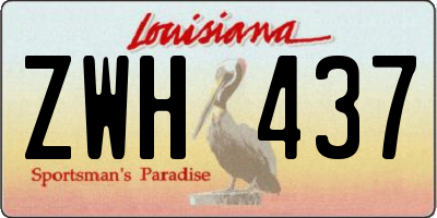 LA license plate ZWH437