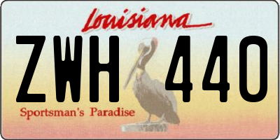 LA license plate ZWH440