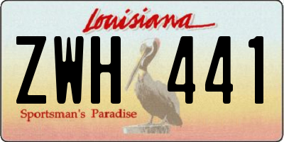 LA license plate ZWH441