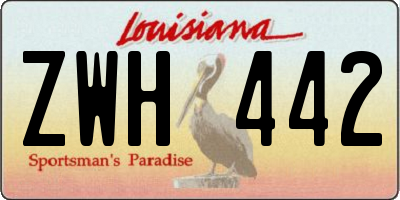 LA license plate ZWH442