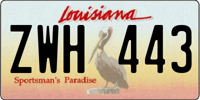 LA license plate ZWH443