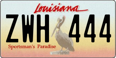 LA license plate ZWH444